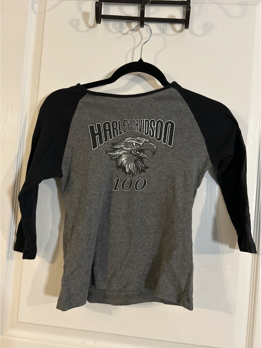 Harley-Davidson IndyWest Plainfield IN 3/4 Sleeve Raglan Shirt Small